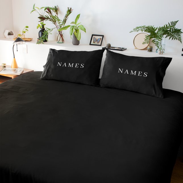 Simple Black Custom Add Your Name Elegant Pillow Case (Creator Uploaded)