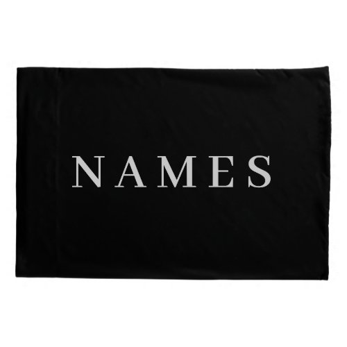 Simple Black Custom Add Your Name Elegant Pillow Case