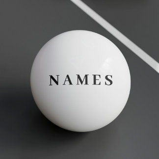 Simple Black Custom Add Your Name Elegant Ping Pon Ping Pong Ball