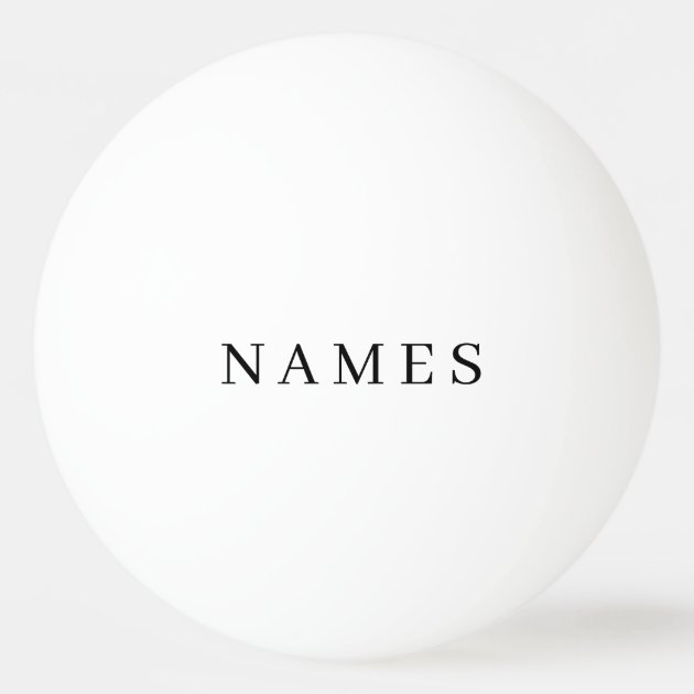 Simple Black Custom Add Your Name Elegant Ping Pon Ping Pong Ball