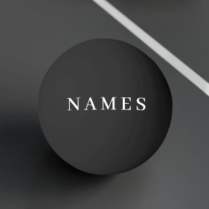 Simple Black Custom Add Your Name Elegant Ping Pong Ball