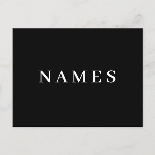 Simple Black Custom Add Your Name Elegant Postcard