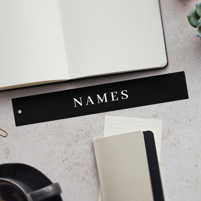 Simple Black Custom Add Your Name Elegant Ruler (Creator Uploaded)