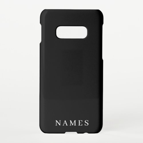 Simple Black Custom Add Your Name Elegant Samsung Galaxy S10E Case