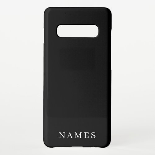 Simple Black Custom Add Your Name Elegant Samsung Galaxy S10 Case