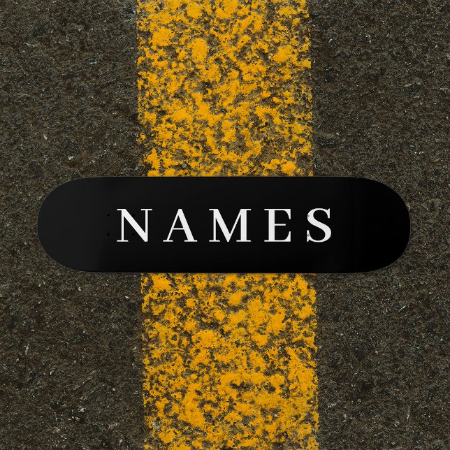 Simple Black Custom Add Your Name Elegant Skateboard (Creator Uploaded)