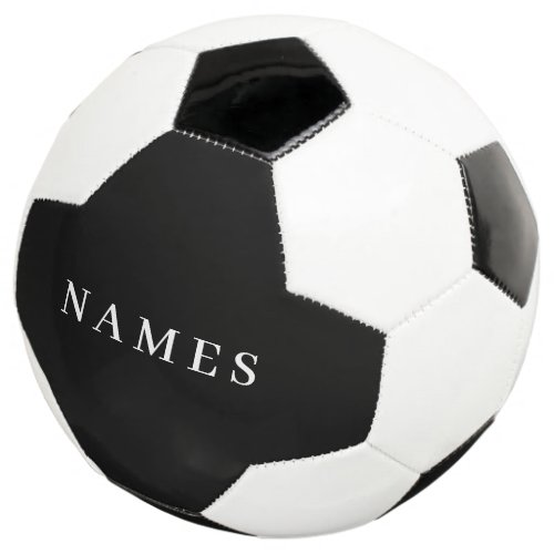Simple Black Custom Add Your Name Elegant Soccer Ball