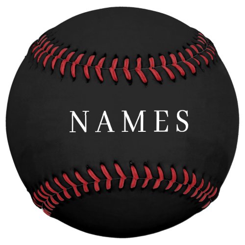Simple Black Custom Add Your Name Elegant Softball