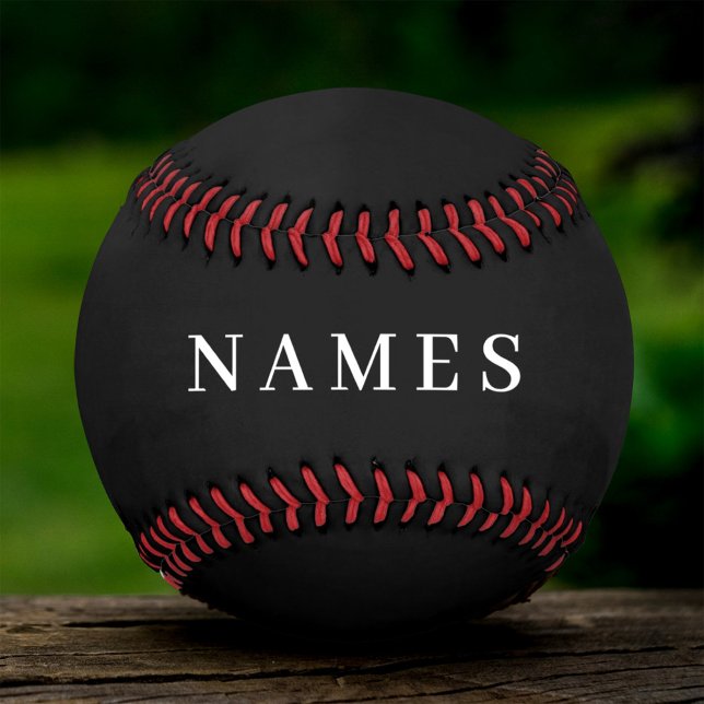 Simple Black Custom Add Your Name Elegant Softball (Creator Uploaded)