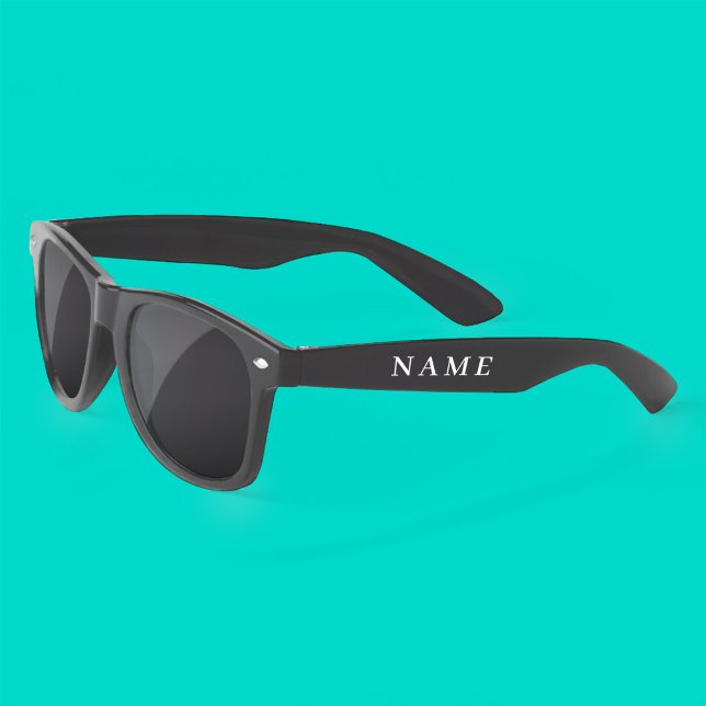 Simple Black Custom Add Your Name Elegant Sunglasses (Creator Uploaded)