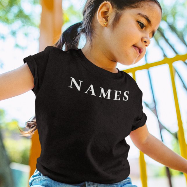 Simple Black Custom Add Your Name Elegant T-Shirt (Creator Uploaded)