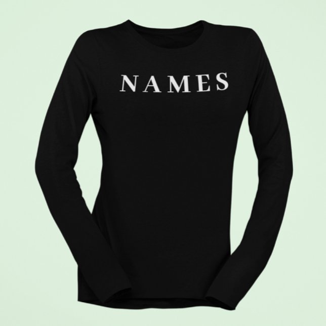 Simple Black Custom Add Your Name Elegant T-Shirt (Creator Uploaded)