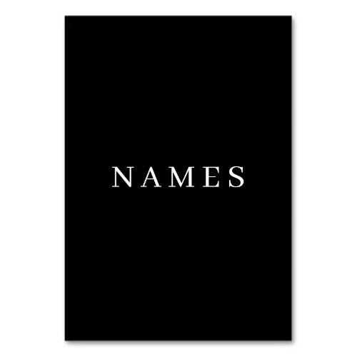 Simple Black Custom Add Your Name Elegant Table Number