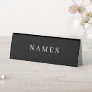Simple Black Custom Add Your Name Elegant Table Tent Sign