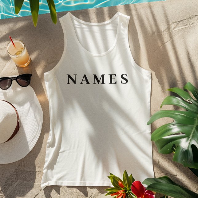 Simple Black Custom Add Your Name Elegant Tank Top (Creator Uploaded)