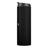 Simple Black Custom Add Your Name Elegant Thermal Tumbler (Rotated Right)