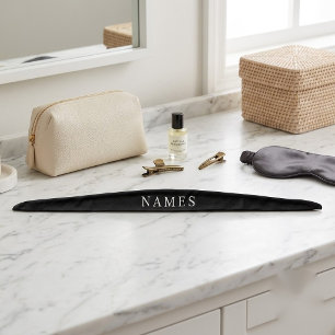 Simple Black Custom Add Your Name Elegant Tie Headband
