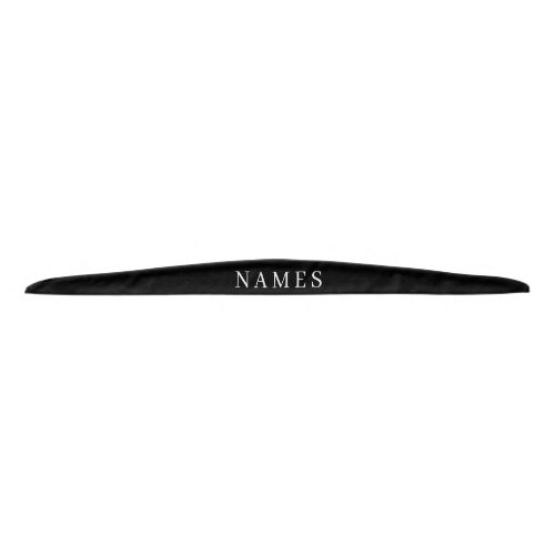 Simple Black Custom Add Your Name Elegant Tie Headband