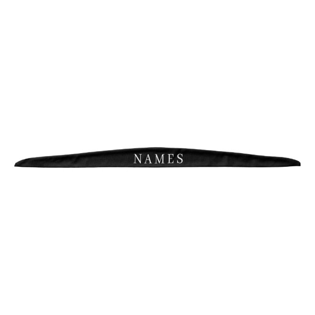 Simple Black Custom Add Your Name Elegant Tie Headband (Front)