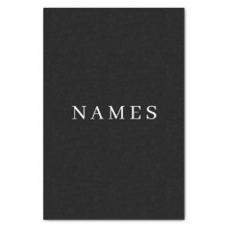 Simple Black Custom Add Your Name Elegant Tissue Paper