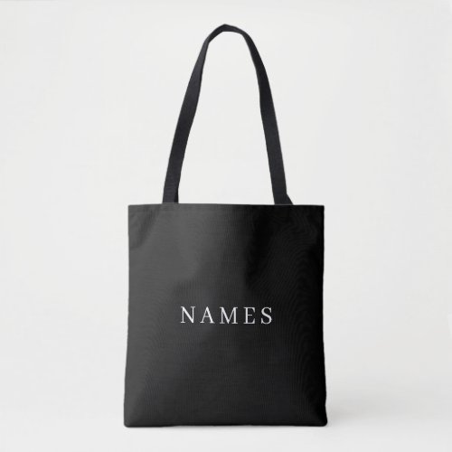 Simple Black Custom Add Your Name Elegant Tote Bag