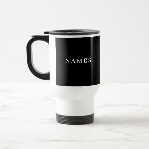 Simple Black Custom Add Your Name Elegant Travel Mug