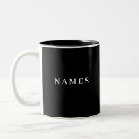 Simple Black Custom Add Your Name Elegant Two-Tone Coffee Mug
