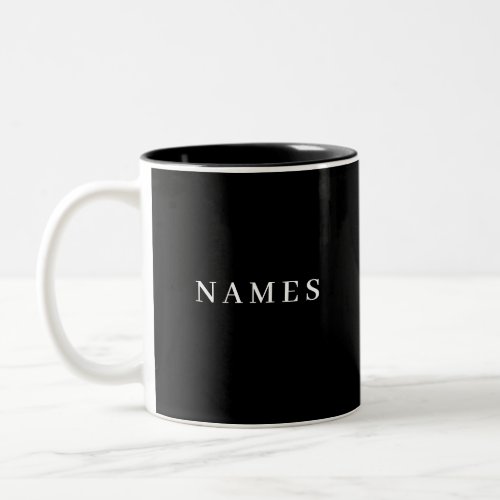 Simple Black Custom Add Your Name Elegant Two_Tone Coffee Mug