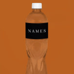 Simple Black Custom Add Your Name Elegant Water Bottle Label<br><div class="desc">Simple Black Custom Add Your Name Elegant Design for Anyone.</div>