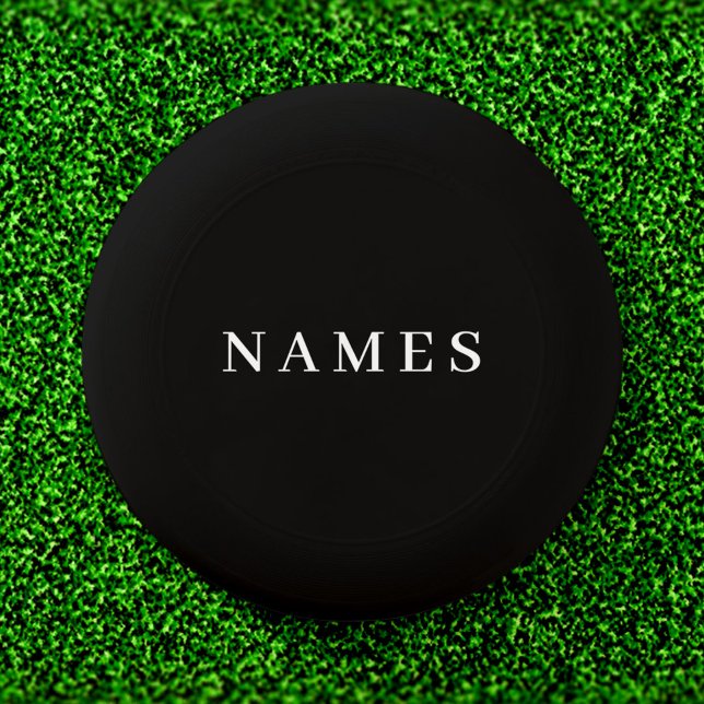 Simple Black Custom Add Your Name Elegant Wham-O Frisbee (Creator Uploaded)