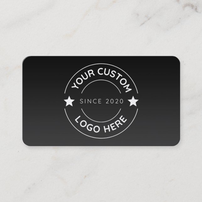 Simple black custom business card (Front)