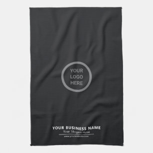 Simple Black Custom Company Logo Business Promo Kitchen Towel