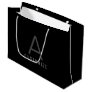 Simple Black Custom Initial Name Elegant Large Gift Bag