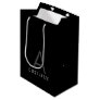 Simple Black Custom Initial Name Modern Medium Gift Bag