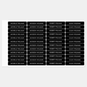 Simple BLACK CUSTOM Kids Name Labels