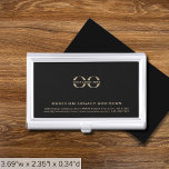 Simple Black Custom Logo  Business Card Case<br><div class="desc">Elevate your networking game with this simple, sleek, and professional business card case. The sleek background features your logo, company name, address, contact information and website in classic golden typography in the lower thirds add a touch of sophistication to your business interactions. Stay organized and make a lasting impression with...</div>