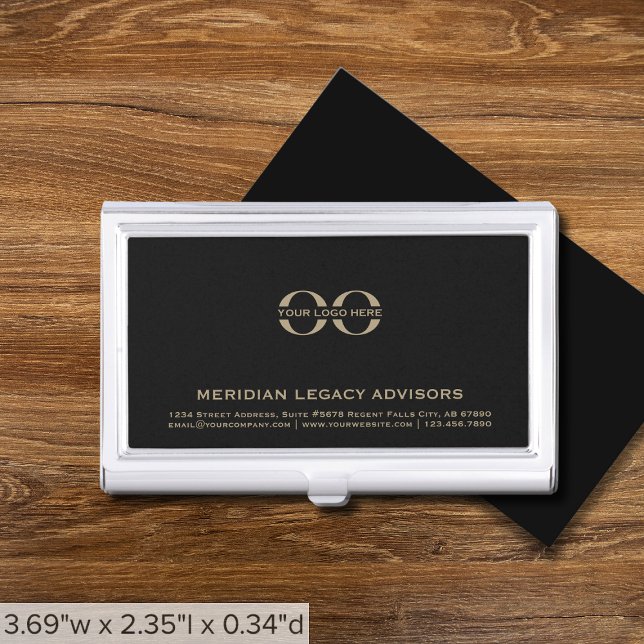 Simple Black Custom Logo  Business Card Case (Creator Uploaded)