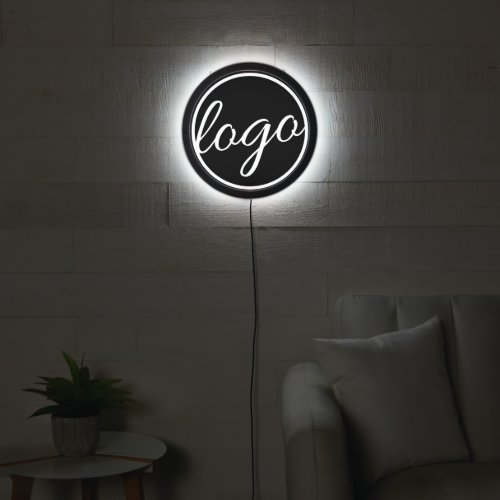 Simple Black Custom Logo Office Business LED Sign