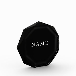 Simple Black Custom Name Elegant Acrylic Award