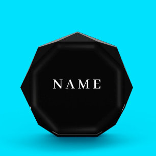 Simple Black Custom Name Elegant Acrylic Award