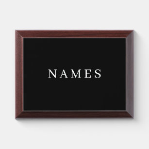 Simple Black Custom Name Elegant Award Plaque