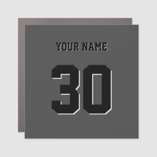 Simple Black Custom Number and Name Car Magnet