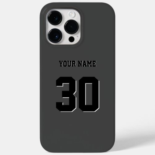 Simple Black Custom Number and Name Case_Mate iPhone 14 Pro Max Case