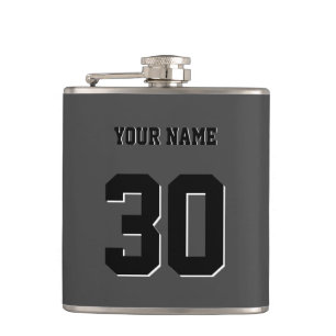 Simple Black Custom Number and Name Flask