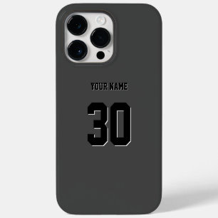 Simple Black Custom Number and Name iPhone 14 Pro Max Case