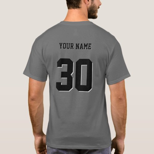 Simple Black Custom Number and Name T_Shirt