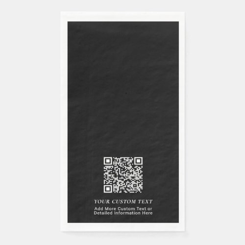 Simple Black Custom QR Code Business Promotional Paper Guest Towels