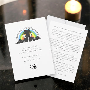 Simple Black Dog Rainbow Bridge Pet Sympathy Card