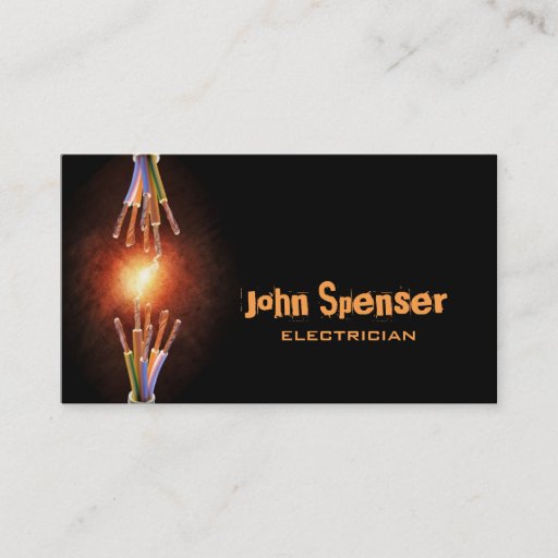 Customizable Simple Black Electrician Business Card