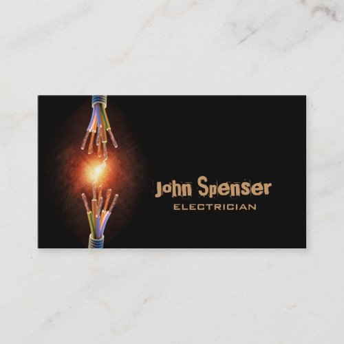 Simple Black Electrician Business Card